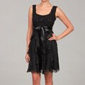 Tiana B Women's Black Sequin Ruffle Dress FINAL SALE