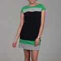 Tiana B Women's Navy/ Green Colorblock Dress