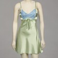 Jones New York Women's Soft Sage Silk Lace Detail Night Gown