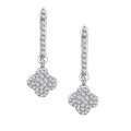 14k White Gold 1/3ct TDW Diamond Clover Earrings (G-H, I1-I2)