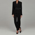Dana Kay Women's Black 3-button 2-piece Pant Suit
