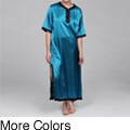 Alexander Del Rossa Women's Classic Satin Contrast Caftan