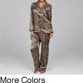 Alexander Del Rossa Women's Printed Satin Pajama Set