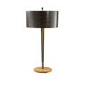 Burnished Brass/ Wood Grain Stone Table Lamp