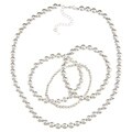 Roman Silvertone Beaded Jewelry Set