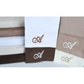 Egyptian Cotton 300 Thread Count Solid Script 'A' Monogram Sheet Set