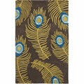 Handmade Luna Moda Peacock Brown New Zealand Wool Rug (7'6 x 9'6)