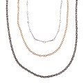 Roman Tri-color Multi-chain Metallic Fashion Necklace