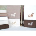 Egyptian Cotton 300 Thread Count Solid Script 'M' Monogram Sheet Set
