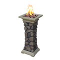 Tuscan Ridge Envirostone Outdoor Gas Column Fire Bowl