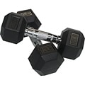Valor Fitness 12 lb Black Rubber Hex Dumbbells (Set of 2)