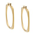 NEXTE Jewelry 14k Gold Overlay Matte Round-in-square Hoop Earrings