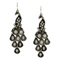 Kate Bissett Silvertone Peacock Earrings