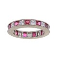 Tacori IV Platinum/ Silver Pink and Clear CZ 'Epiphany' Eternity Band