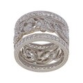 Tacori IV Platinum/ Silver CZ 'Epiphany' Vine Design 3-piece Ring Set