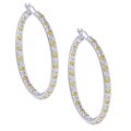 Tacori IV Sterling Silver Clear and Yellow CZ Epiphany Hoop Earrings