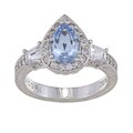 Tacori IV Platinum over Silver Blue Cubic Zirconia 'Epiphany' Ring