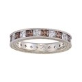 Tacori IV Platinum/ Silver Brown and Clear CZ 'Epiphany' Eternity Band