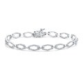 10k White Gold 1ct TDW Diamond Link Bracelet (H-I, I1-I2)