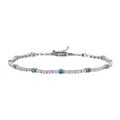14k White Gold 1 1/2ct TDW Blue and White Diamond Bracelet (G-H, I1-I2)