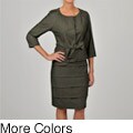 Sharagano Women's Snap Tie Belted Skirt Suit
