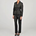 Sharagano Women's Roman Stripe 3-button Pant Suit