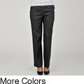 Larry Levine Women's Herringbone Cotton-blend Dress Pants