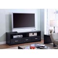 Black Oak Tempered Glass 62-in 3-drawer TV Console