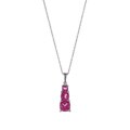 Sterling Silver Created Pink Sapphire Journey Necklace