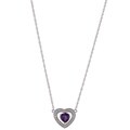 Sterling Silver Genuine Amethyst Heart Necklace