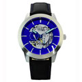 Android Blue Skeleton Antiforce Automatic Leather Watch