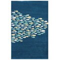 Hand-tufted Blue Wool Rug (8' x 11')