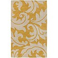 Hand-tufted Yellow Wool Rug (5' x 8')