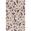 Hand-hooked Abstract Beige Rug (5' x 7'6)