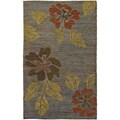 Hand-woven Floral Hemp Rug (5' x 8')