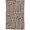 Hand-tufted Geometric Brown Rug (7'6 x 9'6)