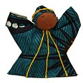 Global Handmade Hope Teal Kitenge Angel Ornament (Rwanda)