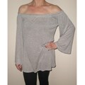 J-Arty Women's Grey Off-the-Shoulder Top