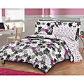 Graphic Daisy 7-piece Full-size Bed in a Bag with Sheet Set