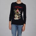 Ed Hardy Women's Black Long-sleeve Graphic Top