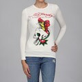 Ed Hardy Women's White Long-sleeve Graphic Top