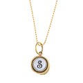 Waxing Poetic Brass Letter S Mother of Pearl Charm Necklace