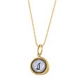 Waxing Poetic Brass Letter I Mother of Pearl Charm Necklace