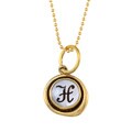 Waxing Poetic Brass Letter H Mother of Pearl Charm Necklace