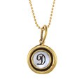 Waxing Poetic Brass Letter D Mother of Pearl Charm Necklace