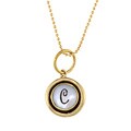 Waxing Poetic Brass Letter C Mother of Pearl Charm Necklace