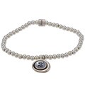 Waxing Poetic Sterling Silver Bead Mother of Pearl 'Z' Stretch Bracelet