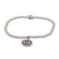 Waxing Poetic Sterling Silver Bead Mother of Pearl 'V' Stretch Bracelet