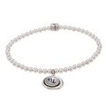 Waxing Poetic Sterling Silver Bead Mother of Pearl 'U' Stretch Bracelet