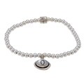 Waxing Poetic Sterling Silver Bead Mother of Pearl 'O' Stretch Bracelet